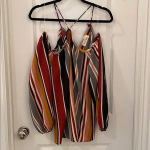 Vici striped off the shoulder top